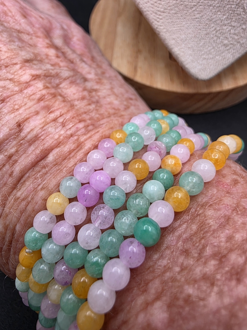 Multicolor Pastel Beaded Stretch Bracelet Set (2496)